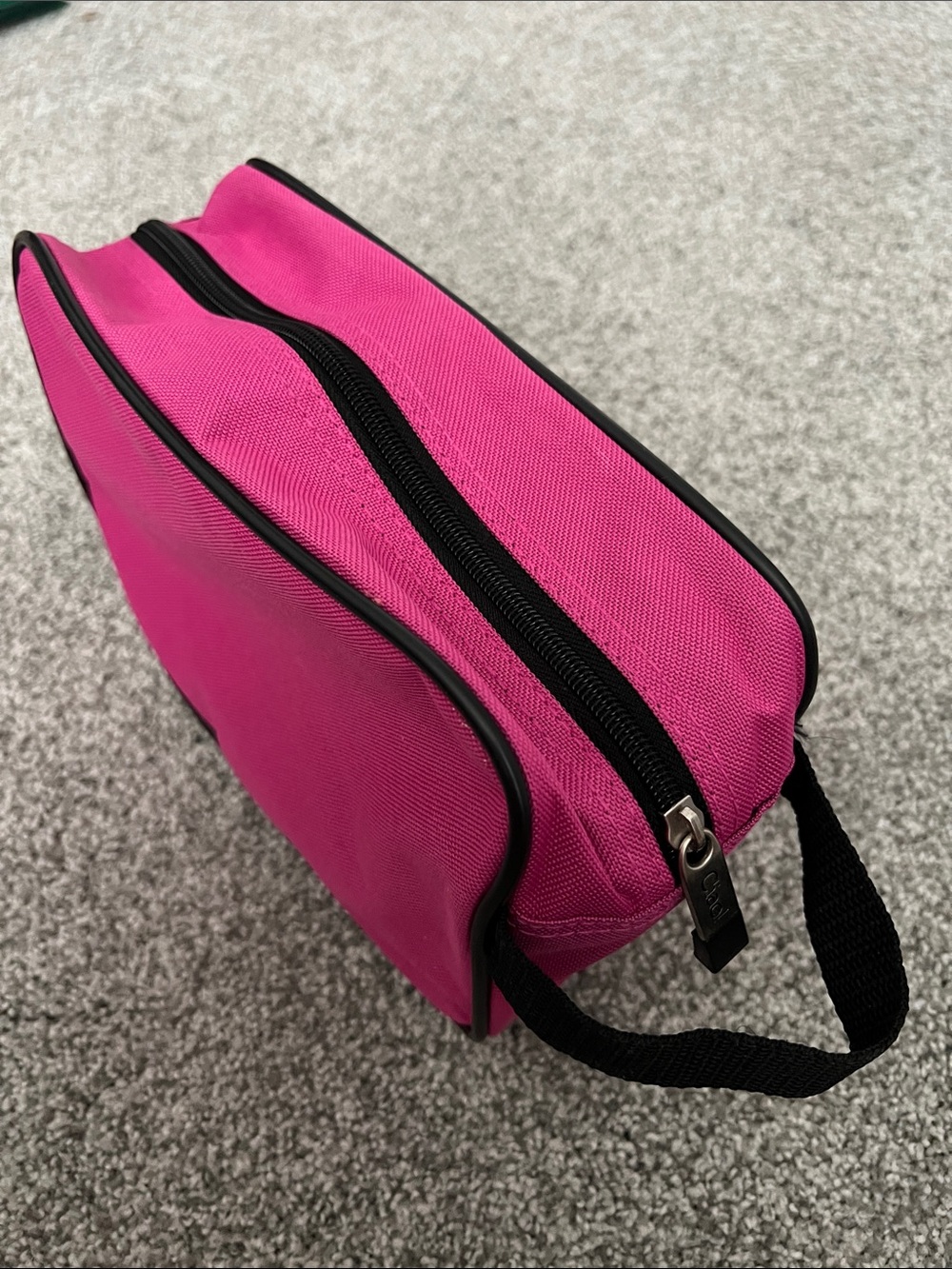 Stylish Hot Pink Travel Cosmetic Pouch with Carry Loop